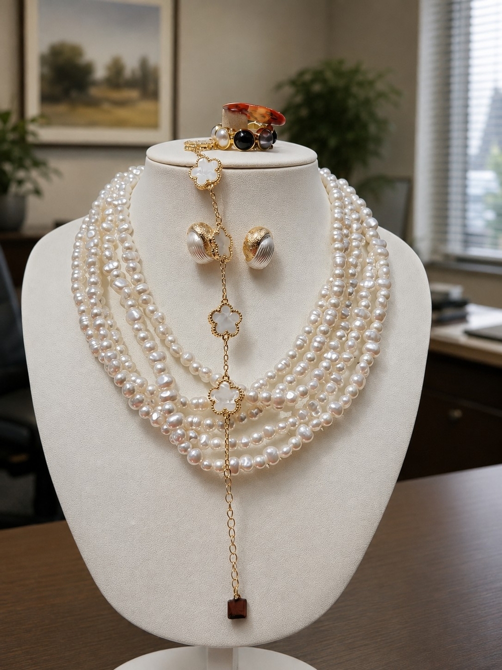 Park Lane Chantilly Necklace, Ivy & Noir Bracelets, Knotty Earrings